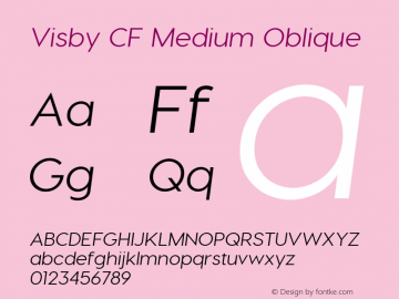 Visby CF Medium Italic Version 2.03300 Font Sample