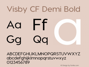 VisbyCF-DemiBold Version 2.03300 Font Sample