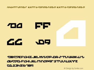 Nightrunner Extra-Condensed 001.000 Font Sample