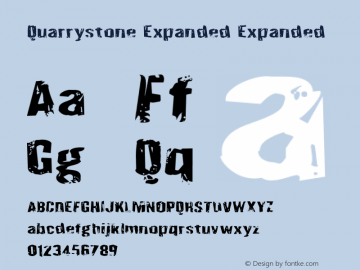 Quarrystone Expanded Version 1.0; 2012 Font Sample
