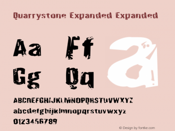 Quarrystone Expanded Version 1.0; 2012 Font Sample