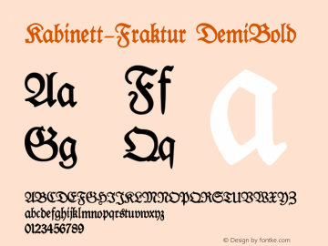 Kabinett-Fraktur Halbfett 002.012 Font Sample