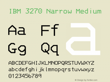 3270 Narrow Version 001.000 Font Sample
