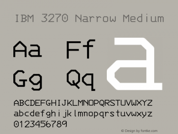 3270 Narrow Version 001.000 Font Sample