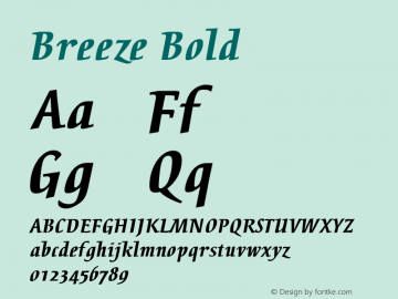 Breeze Bold 001.001 Font Sample