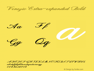 Venezio-ExtraexpandedBold Version 1.000 Font Sample