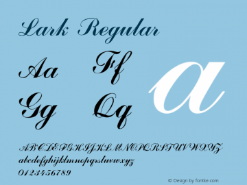 Lark Version 1.000 Font Sample