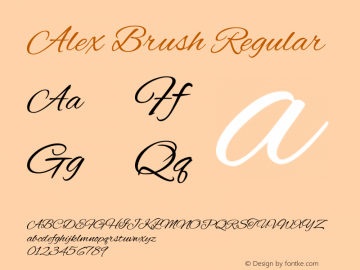 Alex Brush Version 1.003 Font Sample