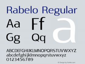 Rabelo Version 1.000 2016 initial release Font Sample