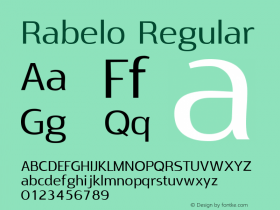 Rabelo Version 1.000 2016 initial release Font Sample