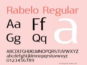 Rabelo Version 1.000 2016 initial release Font Sample