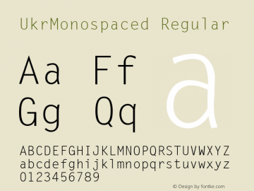 UkrMonospaced v1.0k Font Sample