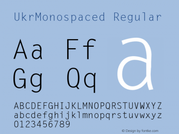 UkrMonospaced v1.0k Font Sample