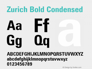 Zurich Bold Condensed Version 003.001图片样张