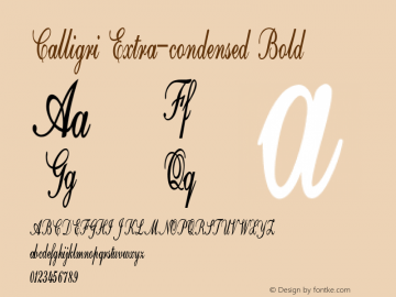 Calligri-ExtracondensedBold Version 1.500 Font Sample