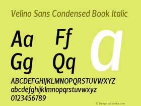 VelinoSansCondensed-BookItalic Version 1.000图片样张