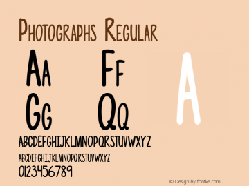 Photographs Version 1.000 Font Sample