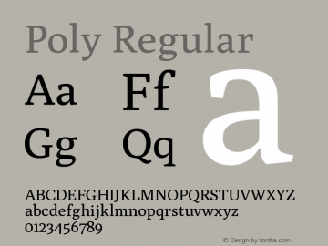 Poly-Regular Version 1.001 Font Sample