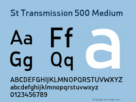St Transmission 500 Medium Version 1.000; Fonts for Free; vk.com/fontsforfree Font Sample
