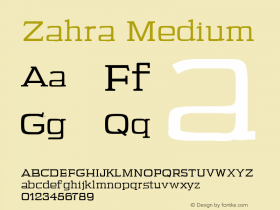 Zahra Medium Version 1.0 Font Sample