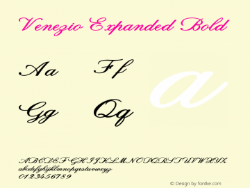 Venezio-ExpandedBold Version 1.000 Font Sample