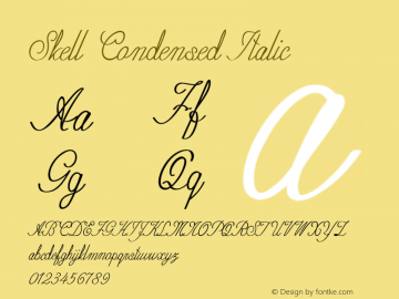 Skell-CondensedItalic Version 1.000 Font Sample