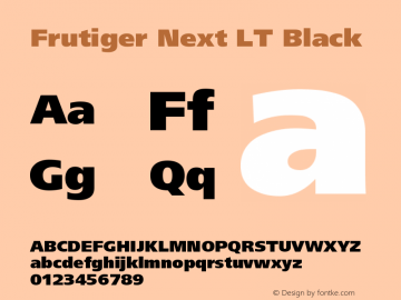 FrutigerNextLT-Black Version 001.001; t1 to otf conv图片样张