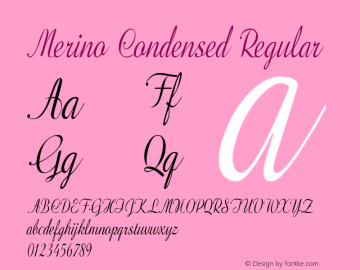 Merino-CondensedRegular Version 1.000 Font Sample
