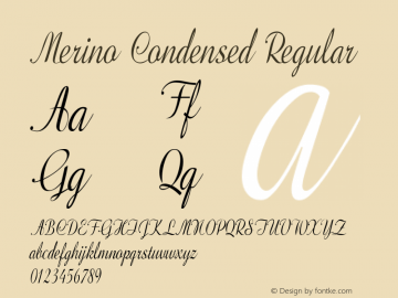 Merino-CondensedRegular Version 1.000 Font Sample