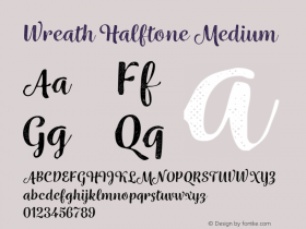 Wreath Halftone Medium Version 1.000 Font Sample