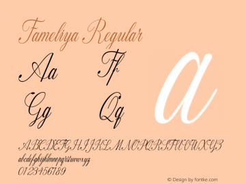 Fameliya 1.300 Font Sample