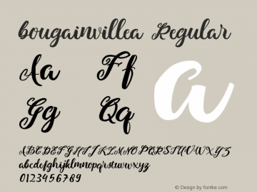 bougainvillea 1.000 Font Sample
