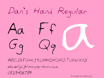 Dan's Hand 2 Font Sample