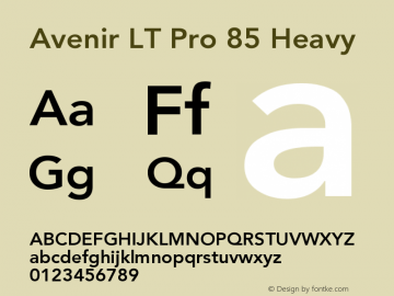 AvenirLTPro-Heavy Version 1.000;PS 001.000;hotconv 1.0.38 Font Sample