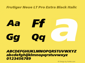 FrutigerNeueLTPro-XBlackIt Version 1.000;PS 001.000;hotconv 1.0.38 Font Sample