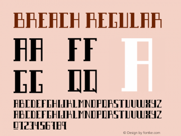 BreachRegular Version 1.0 Font Sample