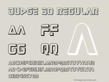 Judge 3D Version 2.0; 2014 Font Sample