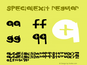 SpecialExit Version 1.00 March 21, 2013, initial release Font Sample