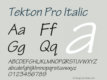 TektonPro-Obl Version 2.020;PS 2.000;hotconv 1.0.51;makeotf.lib2.0.18671 Font Sample