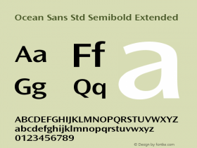 OceanSansStd-SemiboldExt Version 2.020;PS 002.000;hotconv 1.0.50;makeotf.lib2.0.16970 Font Sample