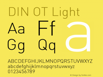 DINOT-Light Version 7.461;PS 7.047;hotconv 1.0.38 Font Sample