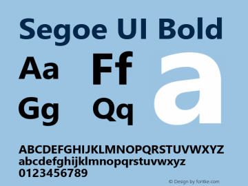 Segoe UI Bold Version 5.30图片样张