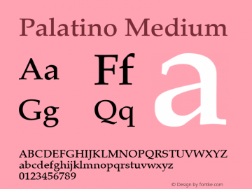 Palatino Medium Version 001.000图片样张