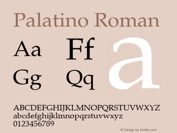 Palatino Roman Version 003.001图片样张