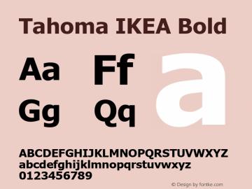 Tahoma IKEA Bold Version 5.01 Font Sample