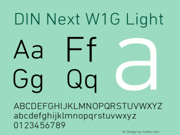 DINNextW1G-Light Version 1.00;com.myfonts.linotype.din-next.w1g-light.wfkit2.3Kks图片样张
