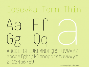 Iosevka Term Thin 1.12.3; ttfautohint (v1.6)图片样张