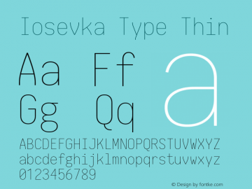 Iosevka Type Thin 1.12.3; ttfautohint (v1.6)图片样张