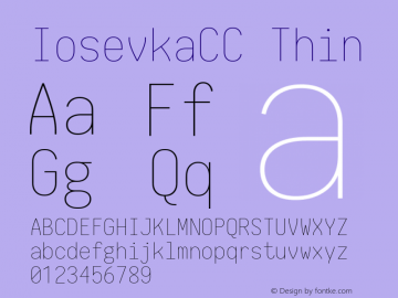 IosevkaCC Thin 1.12.3; ttfautohint (v1.6) Font Sample