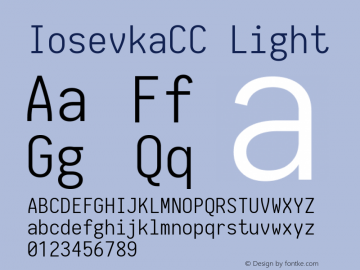 IosevkaCC Light 1.12.3; ttfautohint (v1.6) Font Sample